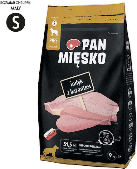 Pan Miesko 9kg Dry Food Gluten-Free for Adult Small Breed Dogs with Turkey