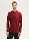 Basic Polo Short Sleeve Blouse Burgundy
