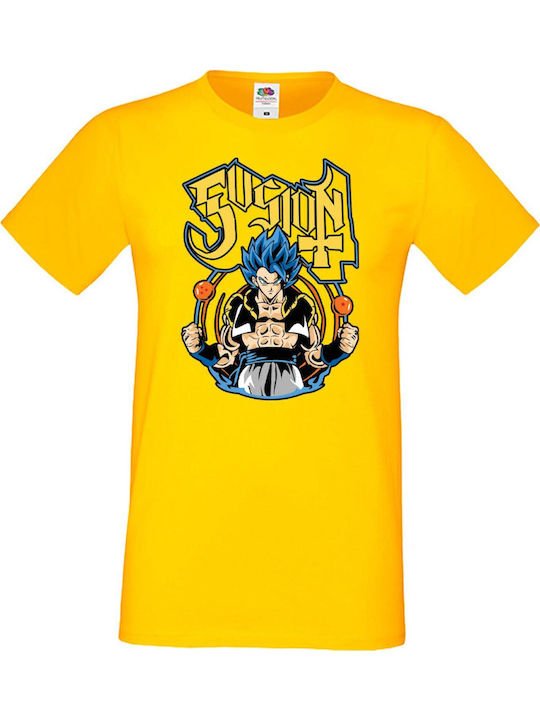 Men's T-shirt Japan Manga Animation Comics Tralala T-shirt Dragon Ball Z Goku Vegeta Super Saiyan Dragon Gogeta Master Roshi Dragon Ball Z Gogeta Fusion Var-013 Yellow