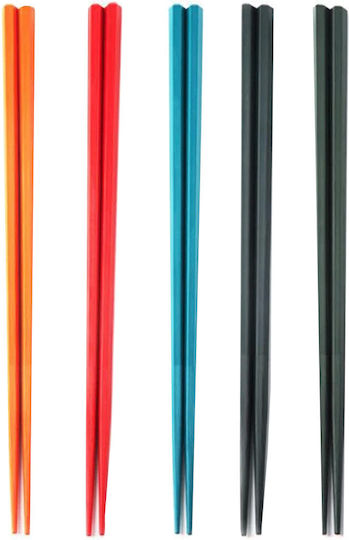 Set 5 Paare Puffy Farben Fiberglas Essstäbchen Sushi 24 Cm