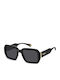 Polaroid Unisex Sunglasses With Black Horn-Rimmed Frame And Grey Lens pld6223/s/x 807/M9