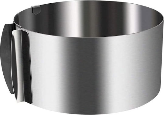 Adjustable Metal Cake Ring Pufo Cake Pastries Height 8.5 Cm Silver