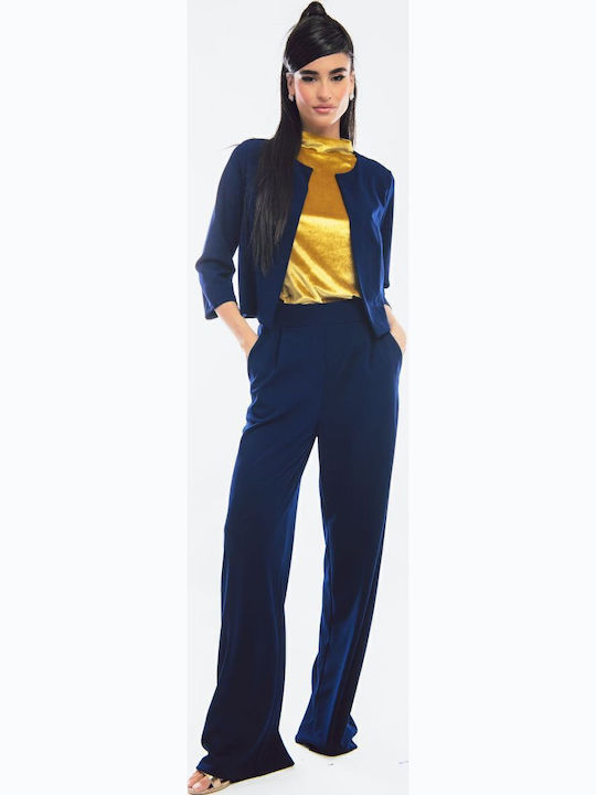 BelleFille Women's High-waisted Fabric Trousers...