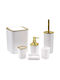 Keskor Keskor Plastic Bathroom Accessory Set White 6 Pieces