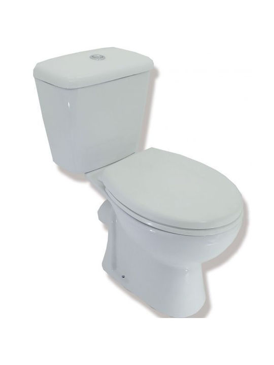 Gloria Eco Stehende Toilette Unterer Siphon mit Spülung mit Deckel Sanftes Schließen Weiße