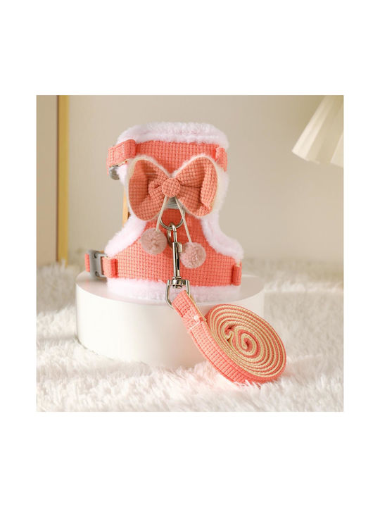Animal Cat Harness with Guide Orange Width 15mm