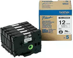 Brother Hge-231v5 Black On White Tape 1.2 Cm X 8 M 5 Cartridges Laminated Tape P-touch Pt-9500pc Pt-9700pc Pt-9800pcn P-touch R Rl-700s Brother Hge-231v5 Black On White Tape 1.2 Cm X 8 M 5 Cartridges Laminated Tape P-touch Pt-9500pc Pt-9700pc Pt-9800pcn P-touch R Rl-700s