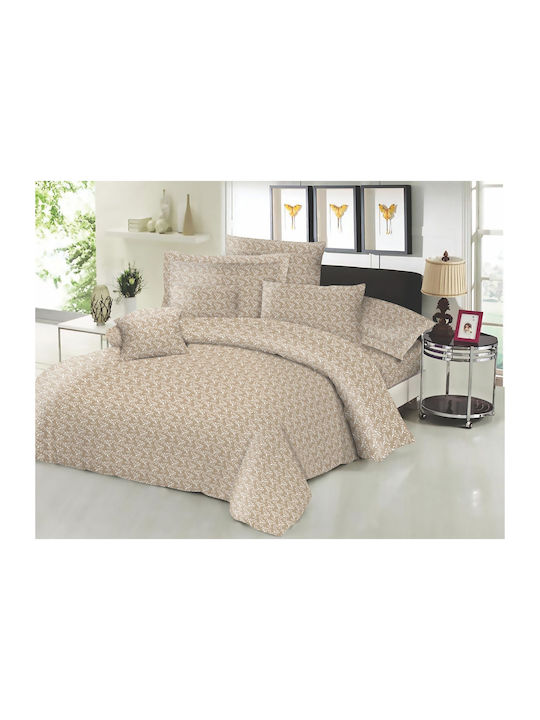Le Blanc Fern Σεντόνι Διπλό με Λάστιχο 150x200+22εκ. Beige