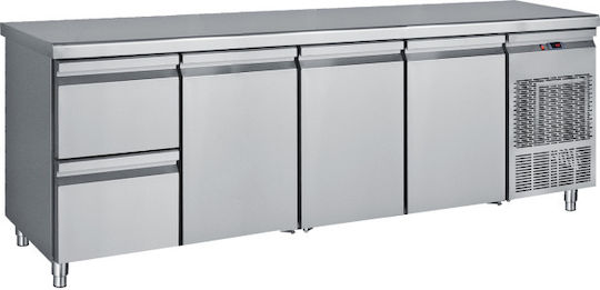 Bambas Frost Английски превод: Stainless Steel Refrigerator Counter with 3 Doors, 2 Drawers and Cooling Machine L239xW70xH85см