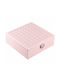 Pink Travel Jewellery Box with Mirror 25x25cm