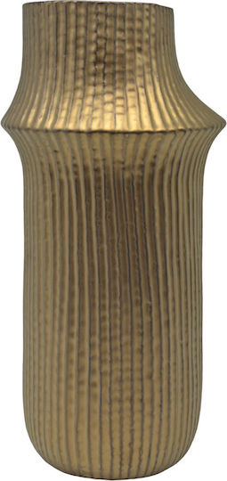 Ceramic Vase Embossed Texture Bronze Gold Color 16.8x16.8x35cm Ankor Ankor 840373