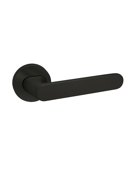 Perfect Lever Middle Door with Rosette Pair with Rosette Matte Black