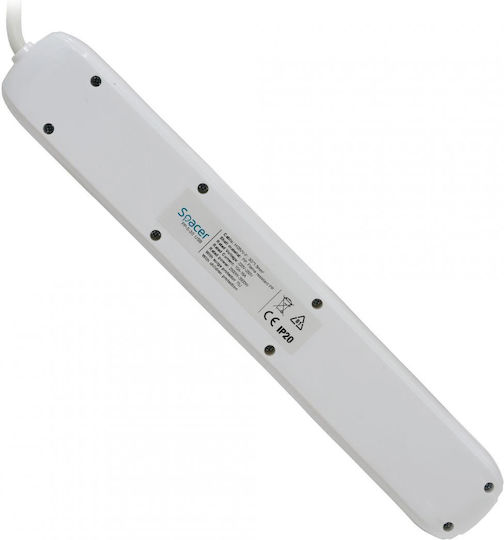 Distanțier prelungitor Schuko X 5 Conexiune prin Schuko T Usb X 2 Cablu 4.5 M 16 A Max 3500W Protecție la supratensiune Alb 45506868 "pp-5-45 Usb" Ștampilă verde 0.18 Lei