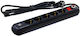 Extension Spacer Schuko X 5 Connection Via Schuko T Usb X 2 4.5 M Cable 16 A Max 3500w Surge Protection Black "pp-5-45b-usb" Green Stamp 0.18 Lei