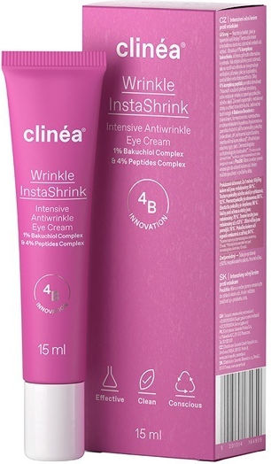 Clinea Wrinkle InstaShrink Κρέμα Ματιών για Αντιγήρανση , Μαύροι Κύκλοι & Σύσφιξη 15ml