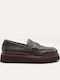 Leder Damen Loafers in Braun Farbe