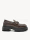 Leder Damen Loafers in Braun Farbe