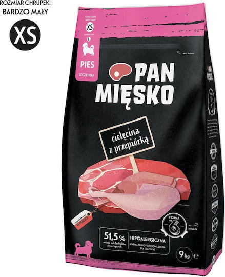 Pan Miesko 9kg Dry Food Gluten-Free for Small Breed Puppies with Quail