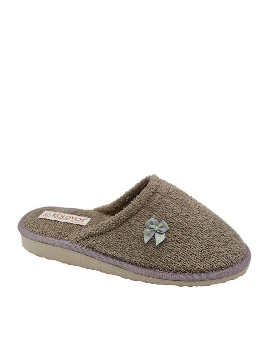 Closed Terry Women's Slippers Brown