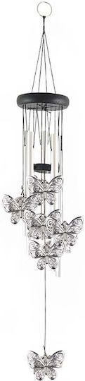 Wind Chime 5 Metal Sound Tubes Home Garden Butterfly Design