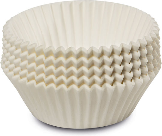 100 Pcs White Easy Bake Cupcake Paper Cases Ø7x3cm