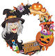 Carnival Wreath for Halloween 3D Design 4 1pcs