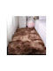 Homeone Anti-slip Rug Rectangular Shaggy Furry Brown