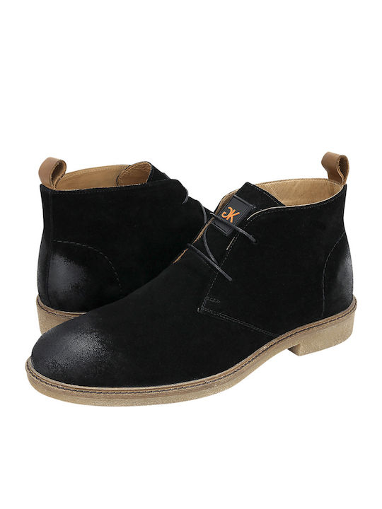 GK Uomo Suede Herrenstiefel Chukka Schwarz