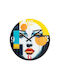Wall Clock 43cm Silent Multicolour Glass Nextime 'Vogue' 8199