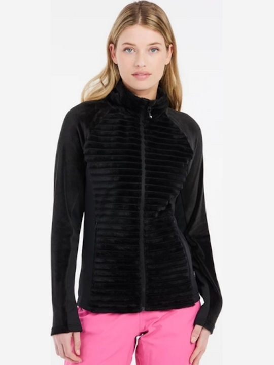 Fleece Γυναικεία Ζακέτα με Φερμουάρ true black