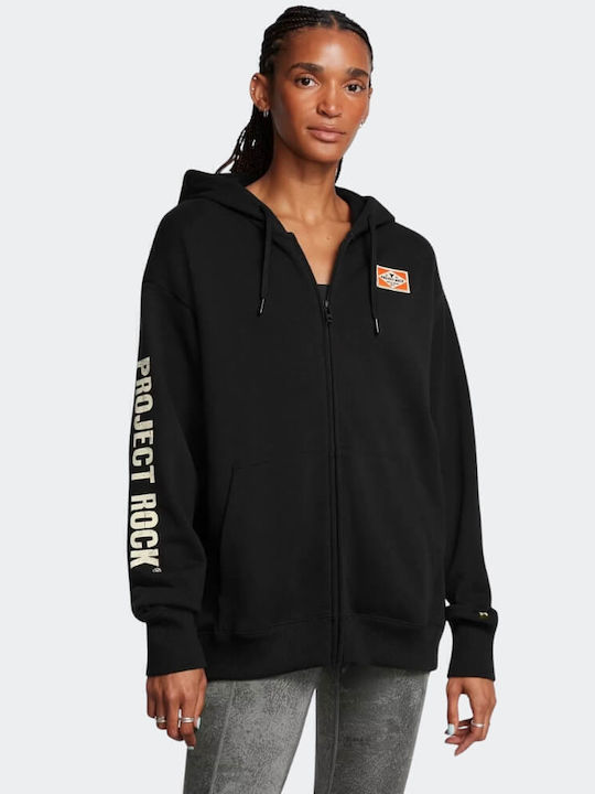 Project Rock Women's Sweatshirt Jacket Hooded Black