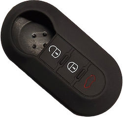 Car Key Cover Case made of with 3 Buttons for Fiat / Lancia in Black Color
