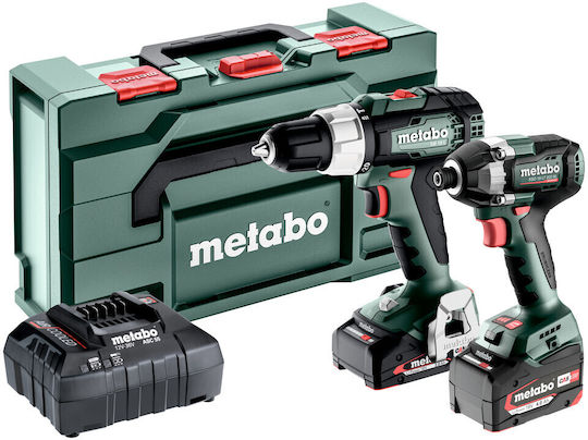 Metabo Combo Set 2.8.6 Σετ Κρουστικό Δραπανοκατσάβιδο & Παλμικό Κατσαβίδι Brushless 18V με 2 Μπαταρίες 2Ah - 4Ah και Θήκη