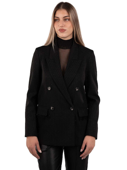 Vicolo Women's Double Breasted Blazer Black