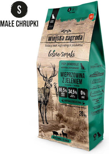 Wiejska Zagroda Pork 20kg Trockenfutter ohne Getreide & Gluten für erwachsene Hunde kleiner Rassen mit Schweinefleisch