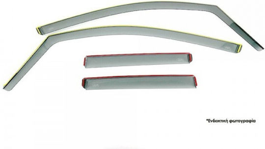 DGA Set of Windbreakers Front and Rear Car Dark Fime for Toyota Hilux 2021+ 4pcs