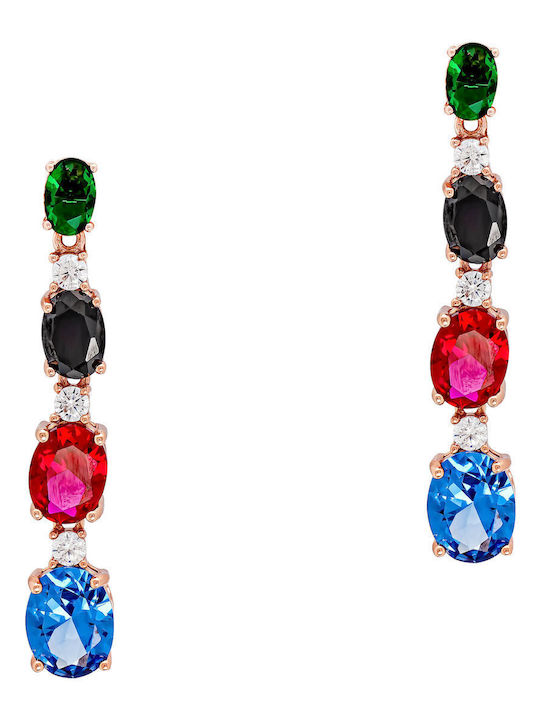 Luxenter Earrings made of Silver Gold Plated with Stones