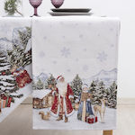 Dimeco Christmas Tablecloth Runner Fabric Multi...