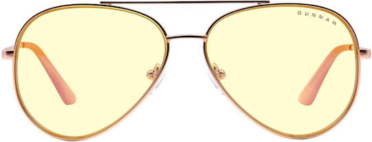 Gunnar Office Gaming Glasses Maverick Rose Gold * Amber Lenses * Blf 65 * Gunnar Focus