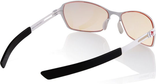 Arozzi Gaming Glasses Visione Vx-500 White and Black-White Frames Amber Lenses