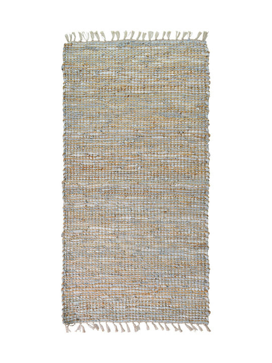 Viokarpet Jute Rug Rectangular Leather Light Gr...