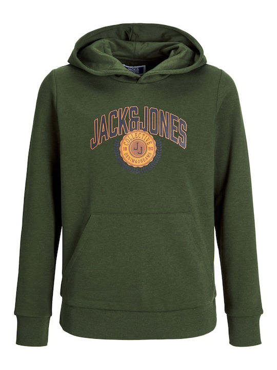 Kids Sweatshirt with Hood and Pockets Haki