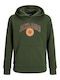 Kids Sweatshirt with Hood and Pockets Haki