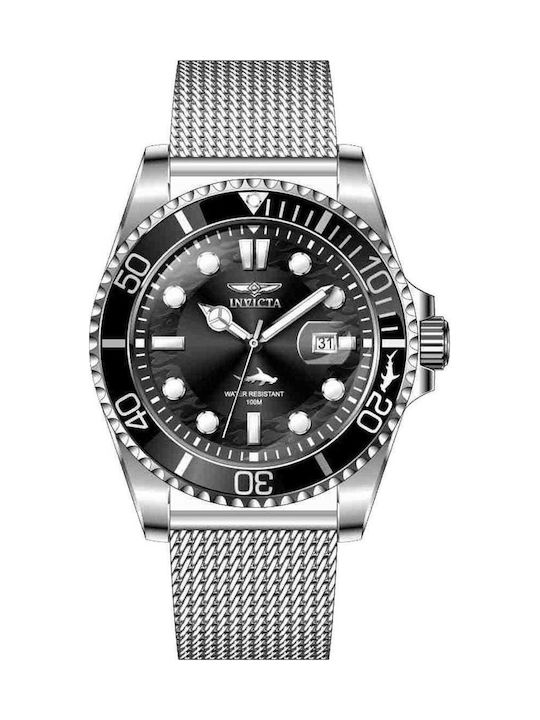 Invicta Ανδρικό Ρολόι 43mm Μπαταρίας με Ασημί Μ...