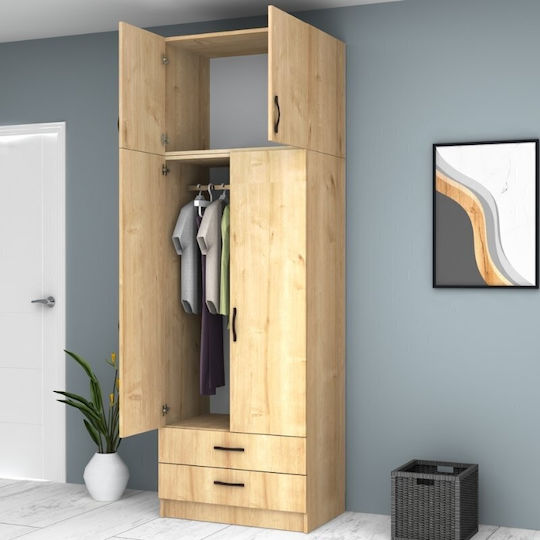 Doppeltür mit Dachboden Ricardo 80x51.8x240cm Natural Beech Doppeltür mit Dachboden Ricardo 80x51.8x240cm Natural Beech