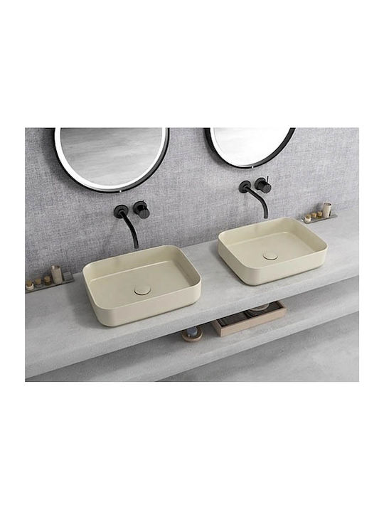 Isvea Aufgesetztes Waschbecken Porzellan 50x36cm Ivory