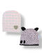Kinder Mütze Set Stoff Animal, Beige, Powder