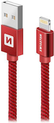 Swissten Data Cable Textile Usb Lightning Mfi 2.0 M Red