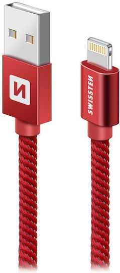 Swissten Data Cable Textile Usb Lightning Mfi 2.0 M Red
