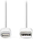 Nedis Synchronization Charging Cable Apple Lightning 8-pin Connector Usb A Connector White Bulk 1m